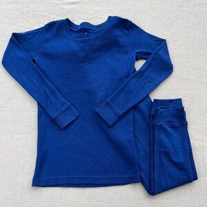 Primary Organic Long-Sleeve PJ Top & Pants, "Cobalt" Blue, Size 4-5, GUC